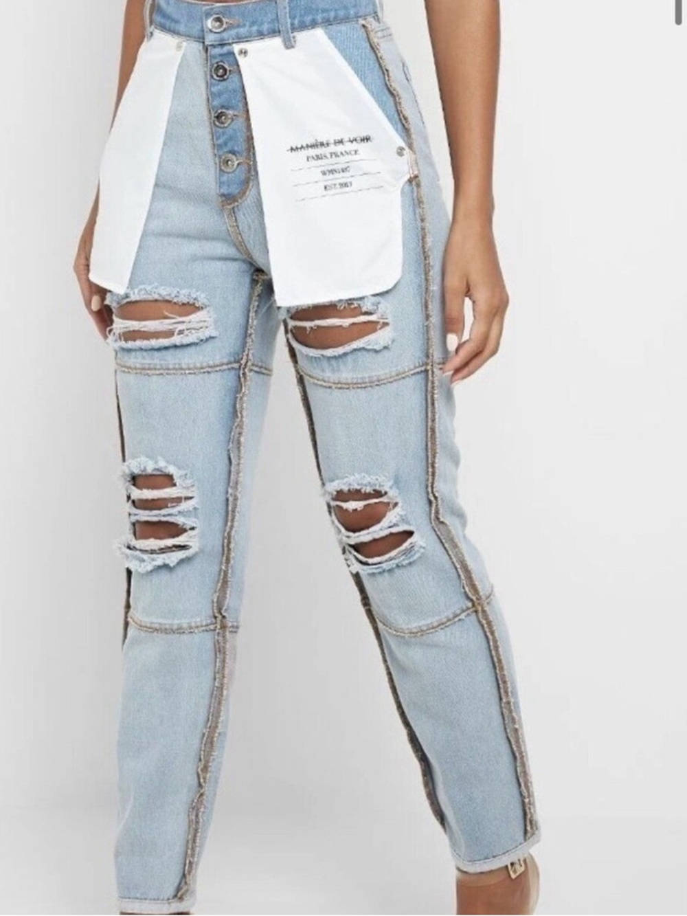 MANIERE DE VOIR INSIDE-OUT Distressed Jeans Sz.‎ 4